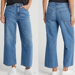 Rag & Bone Lori Mid Rise Crop Wide Leg Jeans in Medium Wash Size 26